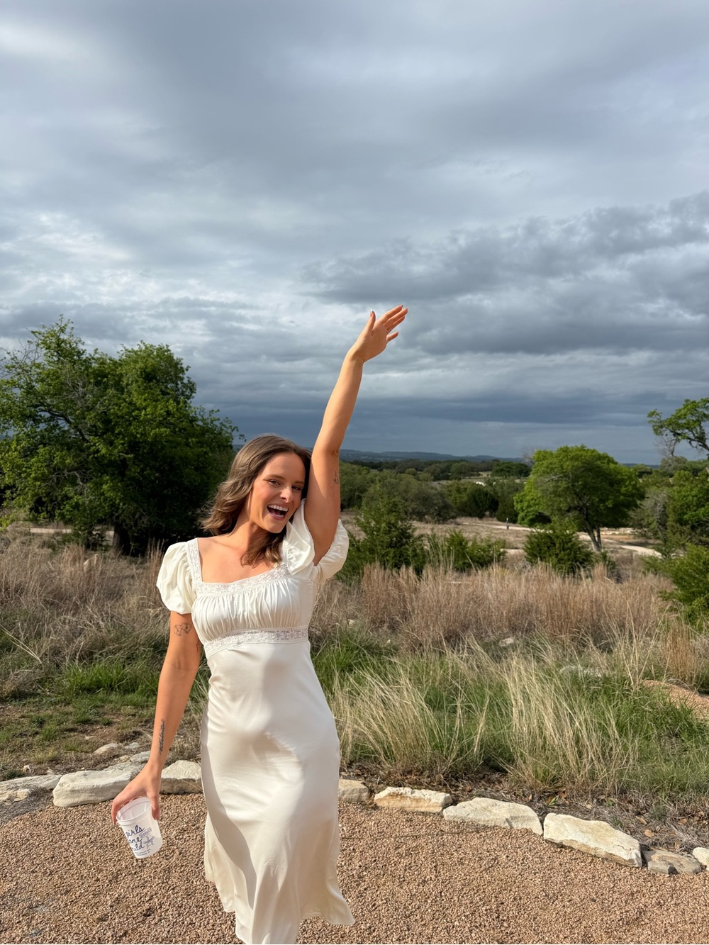 Lulu's Cream Puff-Sleeve Midi Dress